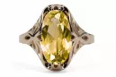 Vintage Anillo Peridoto amarillo Oro rosa antiguo original de 14k vrc082r